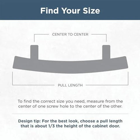 Diagram for measuring Champagne Bronze Cabinet Handles 3 Inch Hole Center Modern Pulls For Drawers And Cabinets 10 Pack Durable Solid Bar Hardware For Kitchen Cabinets And Dressers Easy Install Fade And Scratch Resistant Finish.