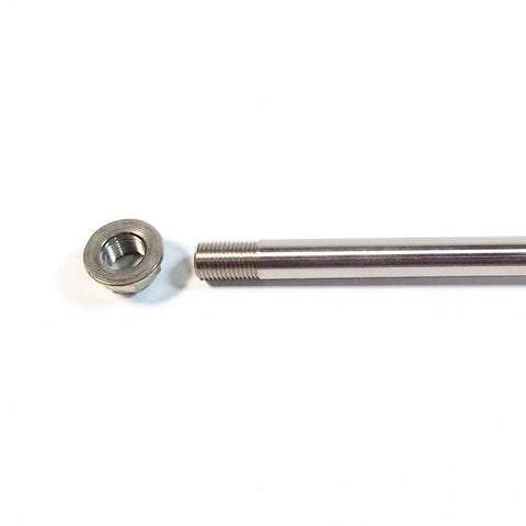Beefy Steel Rear Axle With Nut Replacement For Sur Ron Light Bee X S Segway X160 X260, heavy-duty bolt-on upgrade, side view