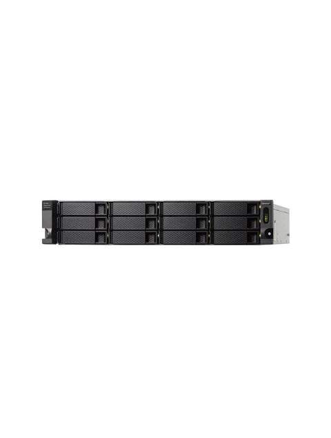 Heavy Duty Rackmount JBOD Enclosure Packing Twelve Roomy 3.5 Inch Drive Slots With Rock Solid Redundant PSU front view showing 12 drive slots.