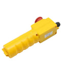 Get The Uybwwv Cop 61drh Crane Control Electric Hoist with yellow ergonomic handle and red emergency stop switch.