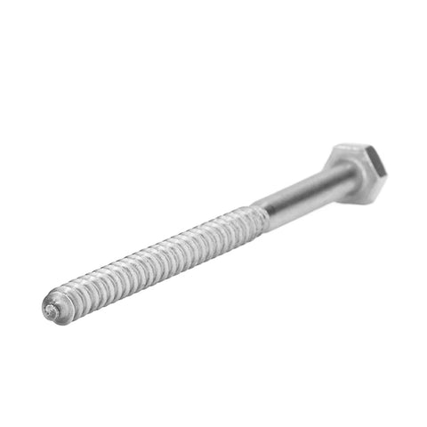 Stainless Steel Half Thread Wood Lag Screws Self Tapping For Carpentry Heavy Duty M6 X 100mm Bolts With High Hardness And Durability DIN 571 Standard Hex Head No Pre Drill Needed Perfect For Wooden Houses And Roof Components
