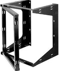 Swing Out Wall Mount Equipment Rack Steel Style A In Black, 21.25 In Wide By 24.28 In High By 18 In Deep, Left Or Right Hinge
