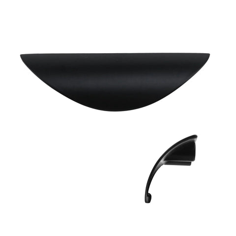 10 Pack Crescent Drawer Pulls Black Zinc Alloy Nordic Style Cabinet Wardrobe Handles 32 mm Hole Centers