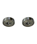 Solid Steel Ball Bearing Set For Jointer And Planer Repairs Fits Craftsman Models, two steel bearings with smooth rotation.