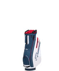Chev 14 Way Cart Bag For Golf Lightweight And Sleek 14 Divider Top Navy White Red Side Access Handles Ring Glove Patch