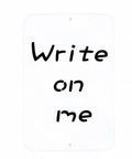 Set Of Two Hella Durable White Aluminum Sign Blanks 18 X 12 Inch with "Write on me" text for customization.