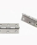 Two 2.5-inch stainless steel folding butt hinges for wooden jewelry box lids