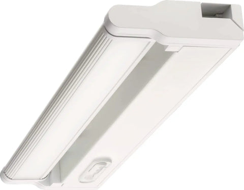 Swivel LED Under Cabinet Light 22 Inch With 90CRI in white finish, energy-saving kitchen cabinet lighting, view of light underside and switch.