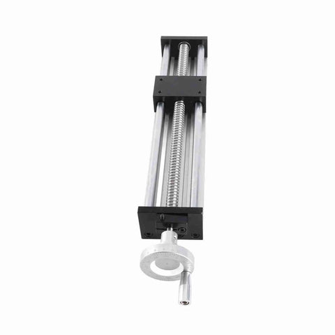 Precision Linear Rail Guide Carriage With 300mm Stroke Manual Handwheel Adjuster For CNC Router Table Woodworking Bench Heavy Duty Aluminum Build Delivers Smooth Ride Shop Ready Hardware Mounting Consistent Accuracy Every Time