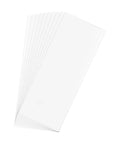 Stack of 100 Pcs POF Heat Shrink Wrap Bags 6x2 Inch Clear Heat Seal Pouches displayed fan-like, material detail visible.