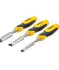 Three Piece Chisel Set With Hardened Chrome Carbon Steel Blades, Short Series For Extra Control, Built Tough For Durable Use