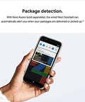 Smartphone displaying package detection alert for Wired Video Doorbell Cam With Always On Streaming HDR Video Night Vision