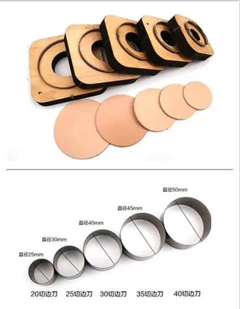 Heavy Duty Pro Grade Round Circle Cutting Mold For Leather Crafts 120mm with precision steel blade and die cut punches for tags
