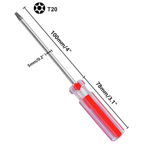 Kickass Heavy Duty T20 Torx Magnetic Screwdriver with Solid Chrome Vanadium Shaft and High Torque Grip, 100mm length