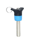 Must Have 12mm Quick Release Pin For Line Array Speakers! Stainless steel fastener with a blue handle for secure rigging.