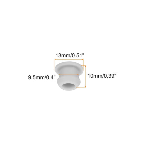 Heavy Duty Silicone Snap In Locking Hole Plugs For Kitchen Sink And Cabinet Cutouts Waterproof Gray Sealing Caps With Nail Hard Grip And Zero Leak Seal Nine Point Five Millimeter Pack Of Ten dimensions 9.5mm hole 13mm width