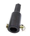 Heavy Duty 2 Inch Round Female To 2 Inch Hex Male Auger Shaft Adapter Bit Converter Bolt Pin Attachment Pro Grade Built Tough Rugged Auger Attachments For Drill Landscaping Excavation And Quick Shaft Conversion, black carbon steel adapter with bolt pin