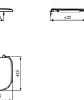 Fresh White Toilet Seat And Cover With Top Fix Chrome Hinges For Tempo And Kheops Models Duraplast Build dimensions and design blueprint.