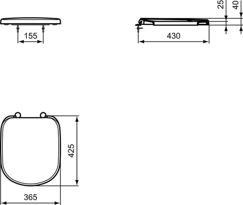 Fresh White Toilet Seat And Cover With Top Fix Chrome Hinges For Tempo And Kheops Models Duraplast Build dimensions and design blueprint.