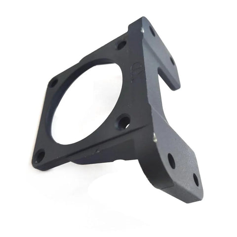 Bringsmart motor mounting bracket for 60ktyz AC gear motor, black metal with circular shaft hole and mounting holes