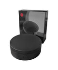 Emvanv Electric Rotating Display Turntable 360 Auto Spin Platform For Product Photos in black with packaging, compact and sleek design.