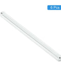 Six Piece White Plastic Drawer Slides With Side Mounted Grooved Rails For Furniture Featuring Slick Glide Action And No Sweat Installation For A Dang Sharp Home Upgrade Fix, shown in a single piece.