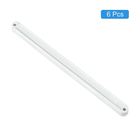 Six Piece White Plastic Drawer Slides With Side Mounted Grooved Rails For Furniture Featuring Slick Glide Action And No Sweat Installation For A Dang Sharp Home Upgrade Fix, shown in a single piece.