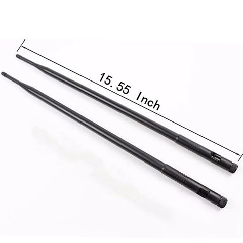 Ultra High Gain 2x 10dBi WiFi Antenna Set With RPSMA Male Connectors, Tri Band Omni Directional Aerials, 15.55 inch length