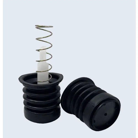 Top Shelf Rubber Drain Trap Valve Assembly With Pull Rod Switch And Strong Springs Universal Replacement Set For Twin Tub Washer Dryer 2 In 1 Combo Machines Hassle Free - black rubber plugs and springs