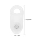 200 Pack Top Shelf Plastic Curtain Track Gliders Featuring Double Wheel Slick Roller Pulleys show front view dimensions and design