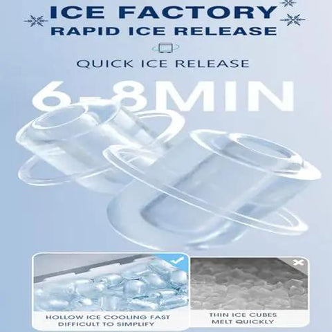 Savage Cooling 1.4L Countertop Nugget Ice Maker with rapid ice release, producing ice in 6-8 minutes, ideal for drinks.
