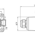 Built Tough Type 1 J1772 EVSE Inlet With 3.2 FT Level One And Two Charging Cable 16 Amp Electric Vehicle Socket Port dimensions diagram.