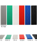 Okllen plastic flat leveling shims, six-color set (grey/green/white/red/blue/black) sizes 3/64–15/64 in