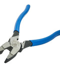 Linemans Pliers With Built In Crimping D2000-9NECR Beefy Heavy Duty Workhorse Design with blue handles, angled view