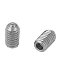 20 Piece M6 Stainless Steel Spring Ball Point Grub Screws Hex Drive Adjustable Wave Ball Plunger Stop Screw, close-up view.