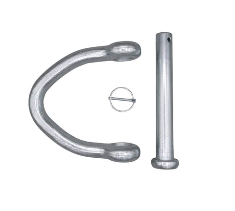 Heavy Duty Web Sling Shackle 6 Inch With Quick Pin 23,500 Lbs WLL White Blue Zinc Finish Durable Alloy Construction For Recovery Straps Auto Hauling And Towing