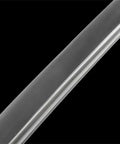 Close-up of blade from 1095 Steel Japanese Odachi Long Sword With Iron Tsuba, Full Tang, Badass Battle Ready Sharp Edge, Handmade.