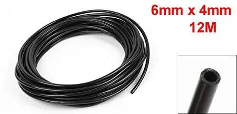 6mm x 4mm Pneumatic PU Air Hose 12M 39.4Ft Black Polyurethane Tube