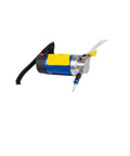 Heavy Duty Portable Oil Transfer Pump 12 Volt Electric Fluid Sucker That Flows 1-4 Liters Per Minute side view with hose connections.