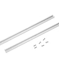 Two Pack 400mm Aluminum T Slot Tracks With Double Cut Profile For Router Table Miter Gauge Jig Slider System DIY Workbench Clamp Rail Drill Press Table Accessory Silver shown with screws