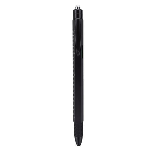 10 In 1 Multitool Pen With Ruler And Bottle Opener, black metal pen with ruler markings, EDC gadget for men dad