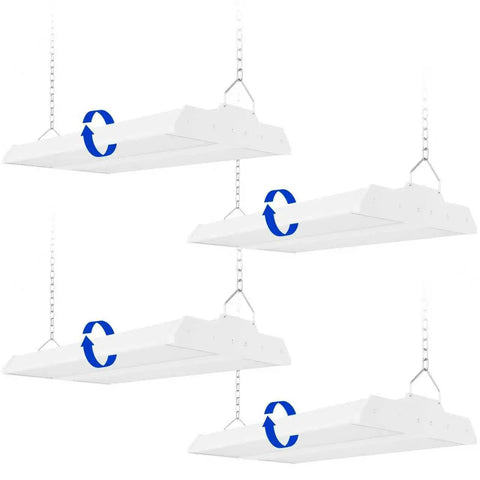 LED Linear Shop Lights 150W High Bay with 360 Degree Adjustable, 4-pack, 21,000 Lumens, 1.35 Ft, 5,000K Daylight, hanging view