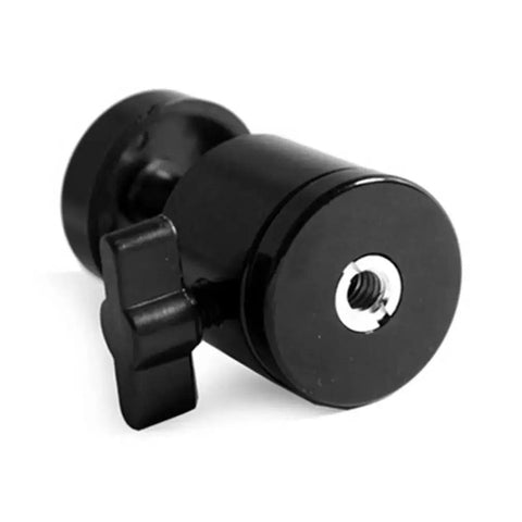 360 Degree Swivel Mini Tripod Ball Head With 1/4-20 Screw For GoPro And DSLR Cameras, black metal and ABS, side view