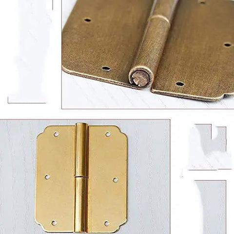 Heckin Stylish Gold Cabinet Hardware Door Hinges With Screws Vintage Butt Hinges Built Like A Tank Stainless Steel Plates view of hinge close-up.
