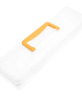 Heavy Duty Small Parts Organizer Box Built Tough Plastic Tool Caddy with Grippy Handle, clear container view from top.
