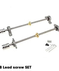 Top Tier T8 Lead Screw Vertical Horizontal Kit For 3D Printers And CNC With Matching Nut Bearing Set In Diverse Lengths From Tiny To Big Rods That Rock Your Build Plates Smoothly, T8 lead screw set with coupler, nuts, bearings, and mounting brackets