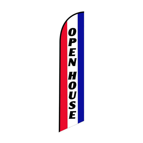 Open House Feather Flag Banner Kit With 15 Ft Pole System Ground Stakes Travel Bag Real Estate Outdoor Signage Lightweight Yet Bold 14 Ft Tall Display For Agents Weatherproof Easy Setup With Boss Level Visibility