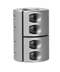 Aluminum Shaft Coupling 14Mm To 20Mm Rigid Clamping Shaft Coupler for motors with recessed screws showcased vertically