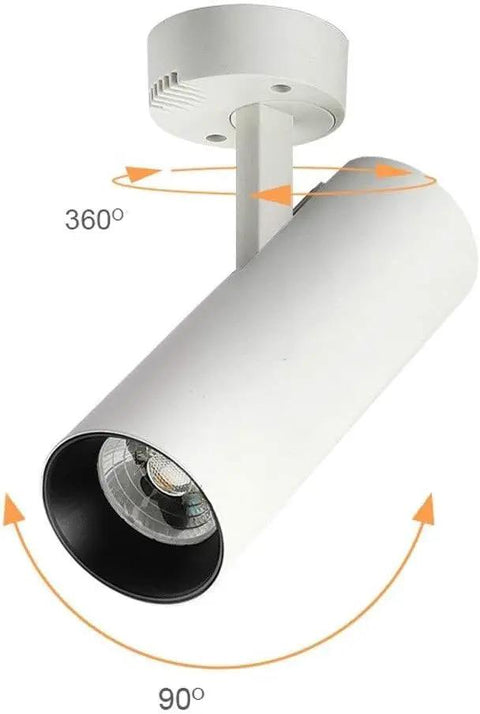 DJVHSRI Recessed Lighting Housing Trim Kits 10W Led Adjustable Aluminum Downlight, white track light with 360° rotation.