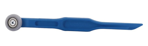 11 Inch Blue Handle Vinyl Roller Tool With Knurl Diamond Grip And Ball Bearing Wheel For Glazing Vinyls And Gaskets In Windows One Handed Operation For Easy Use